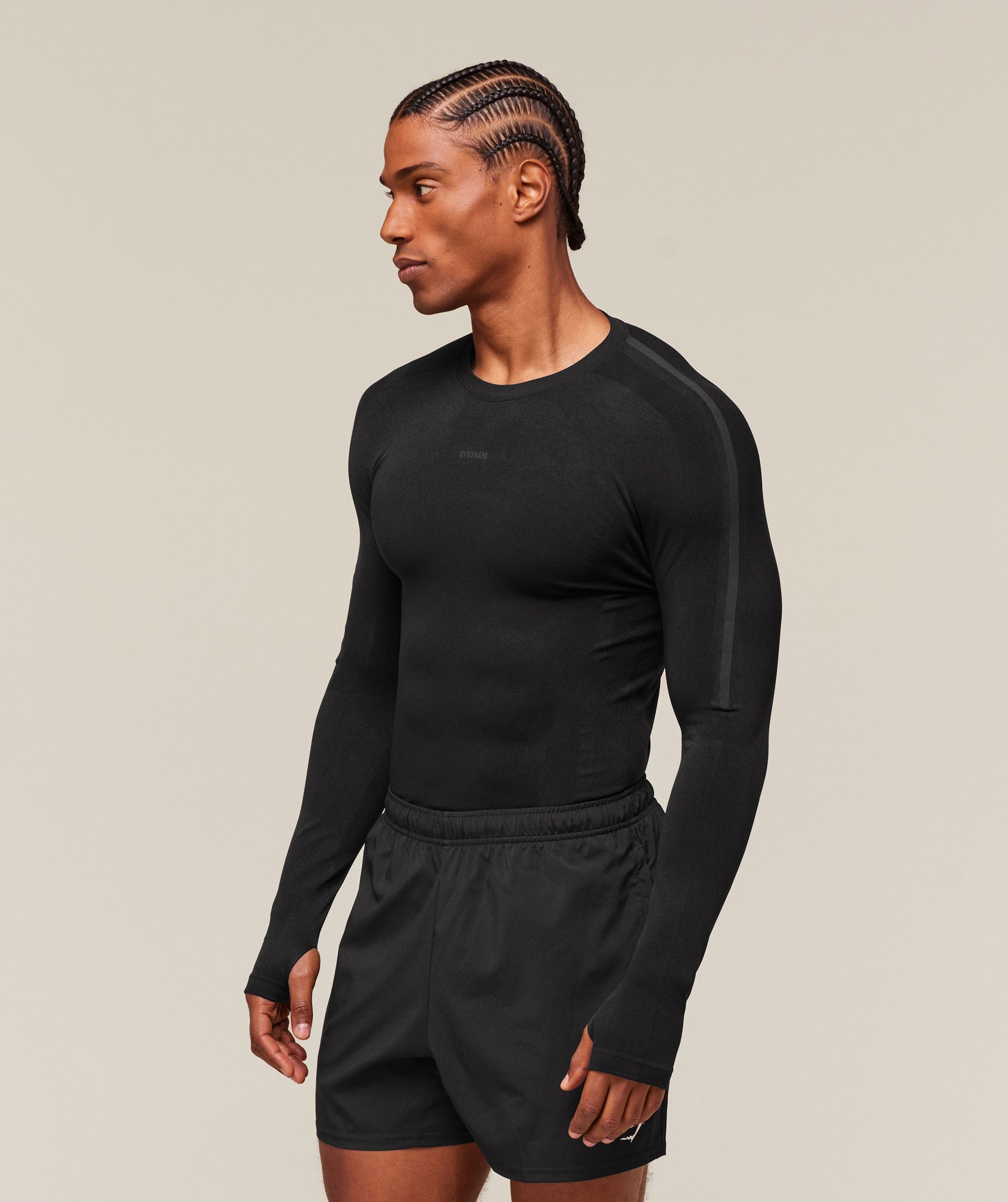 everywear Warp Knit Long Sleeve T-Shirt Black