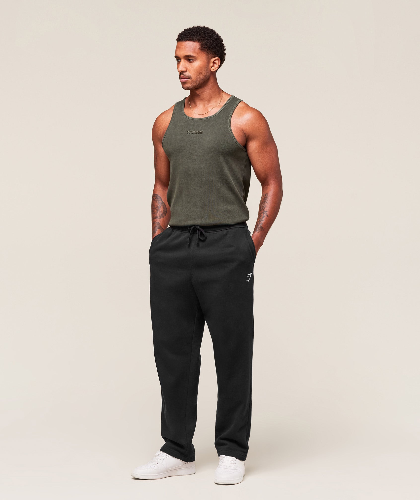 Washed Premium Ribbed Tank Strength Green