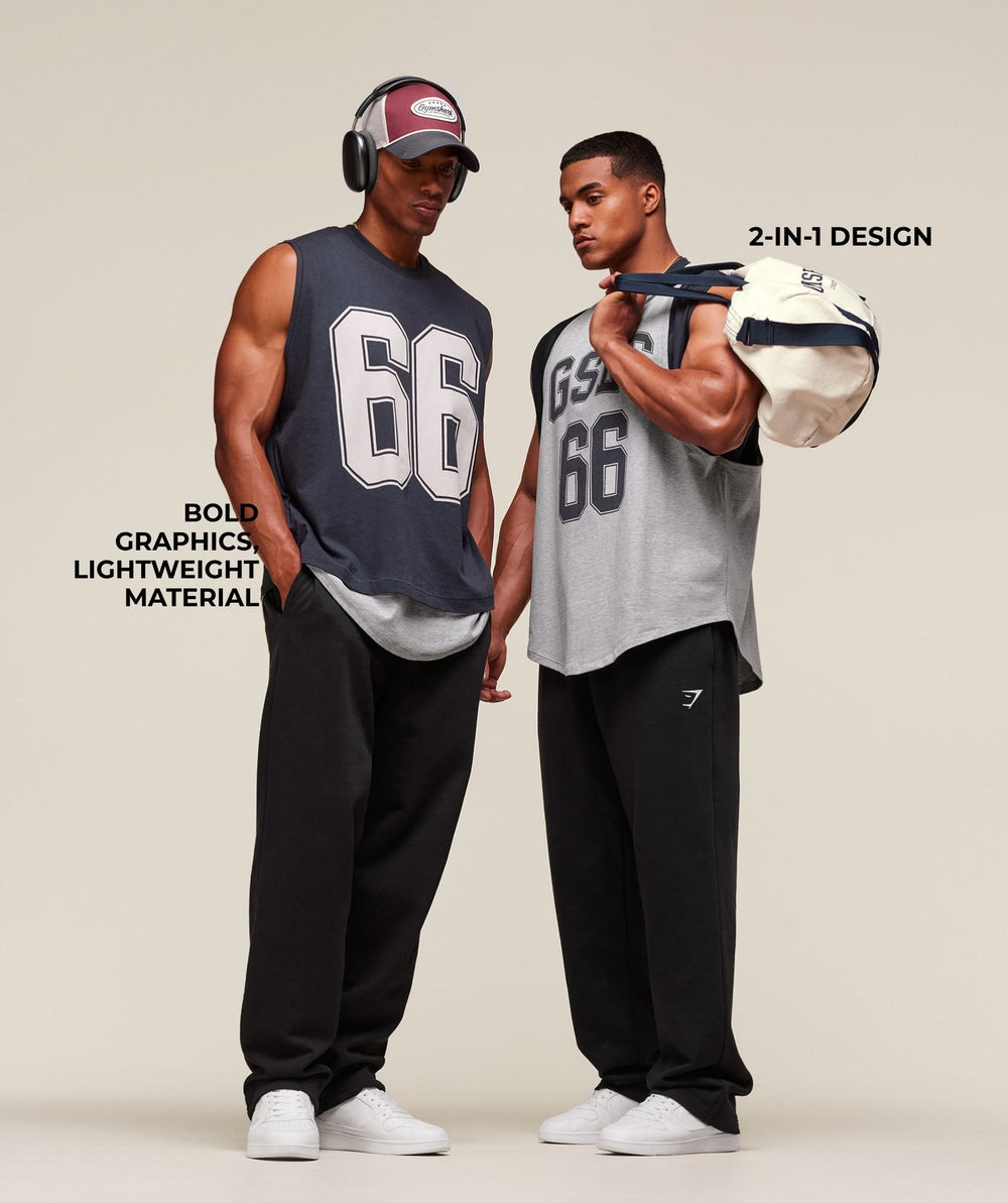 GSLC 2in1 Reversible Tank Light Grey Core Marl/Heavy Blue