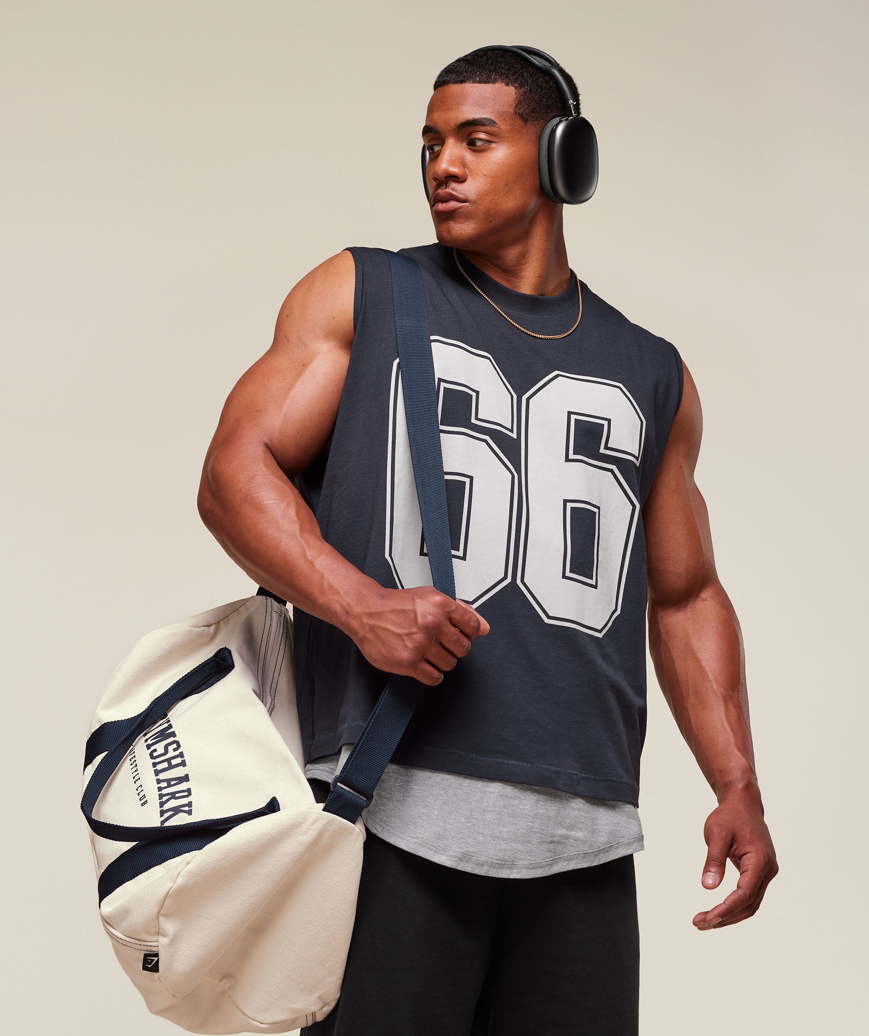 GSLC 2in1 Reversible Tank Light Grey Core Marl/Heavy Blue