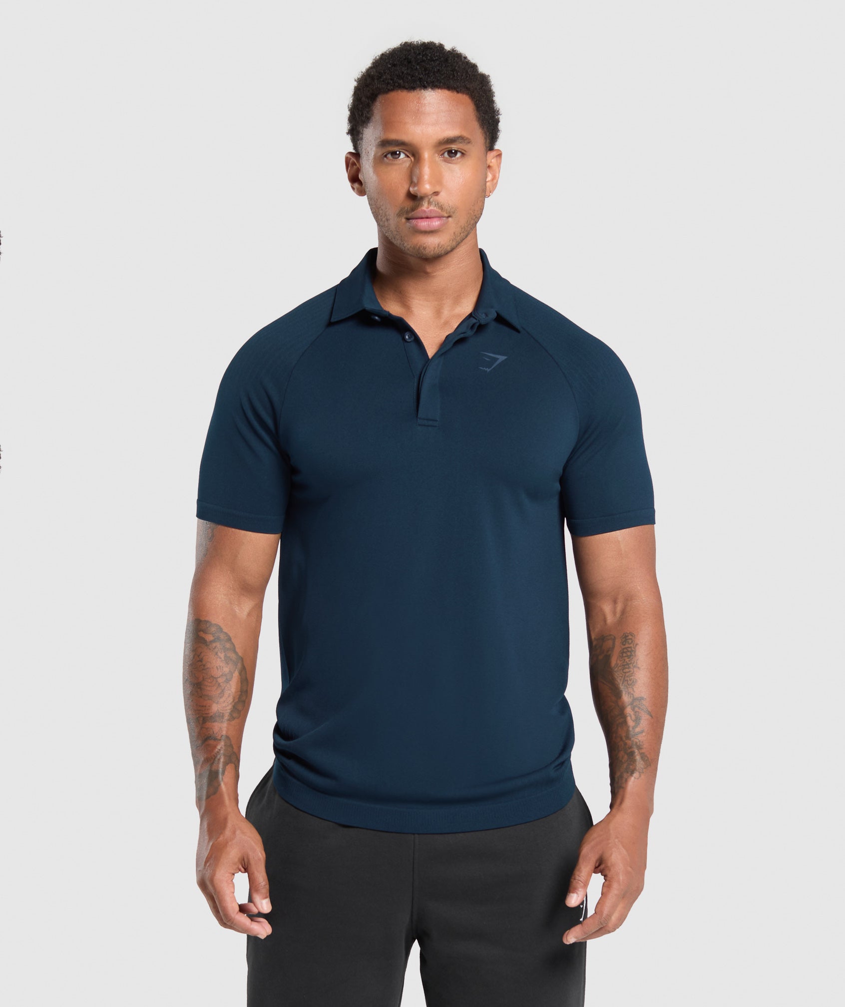 Seamless Polo Shirt Navy