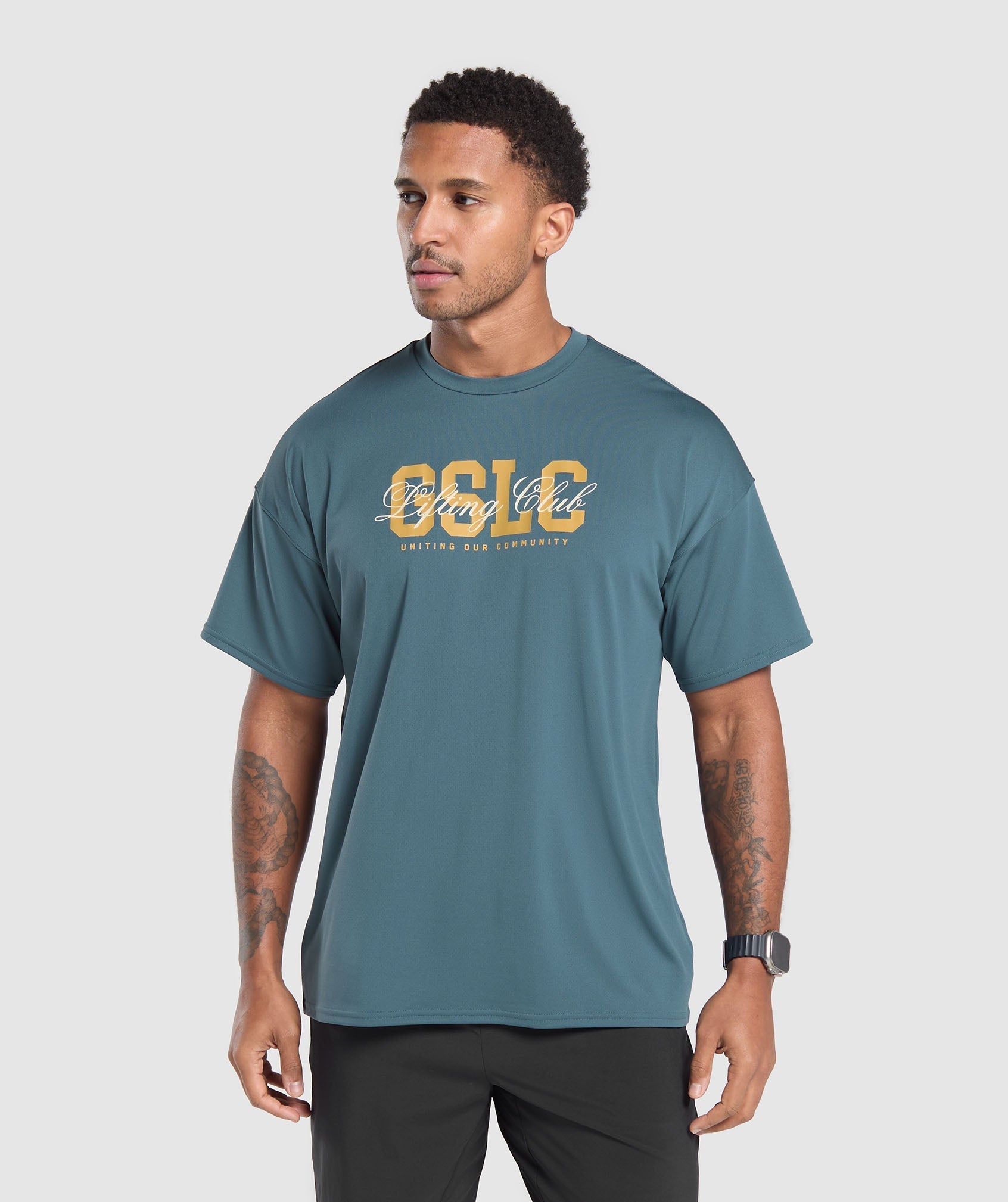 Script Graphic T-Shirt Cargo Blue