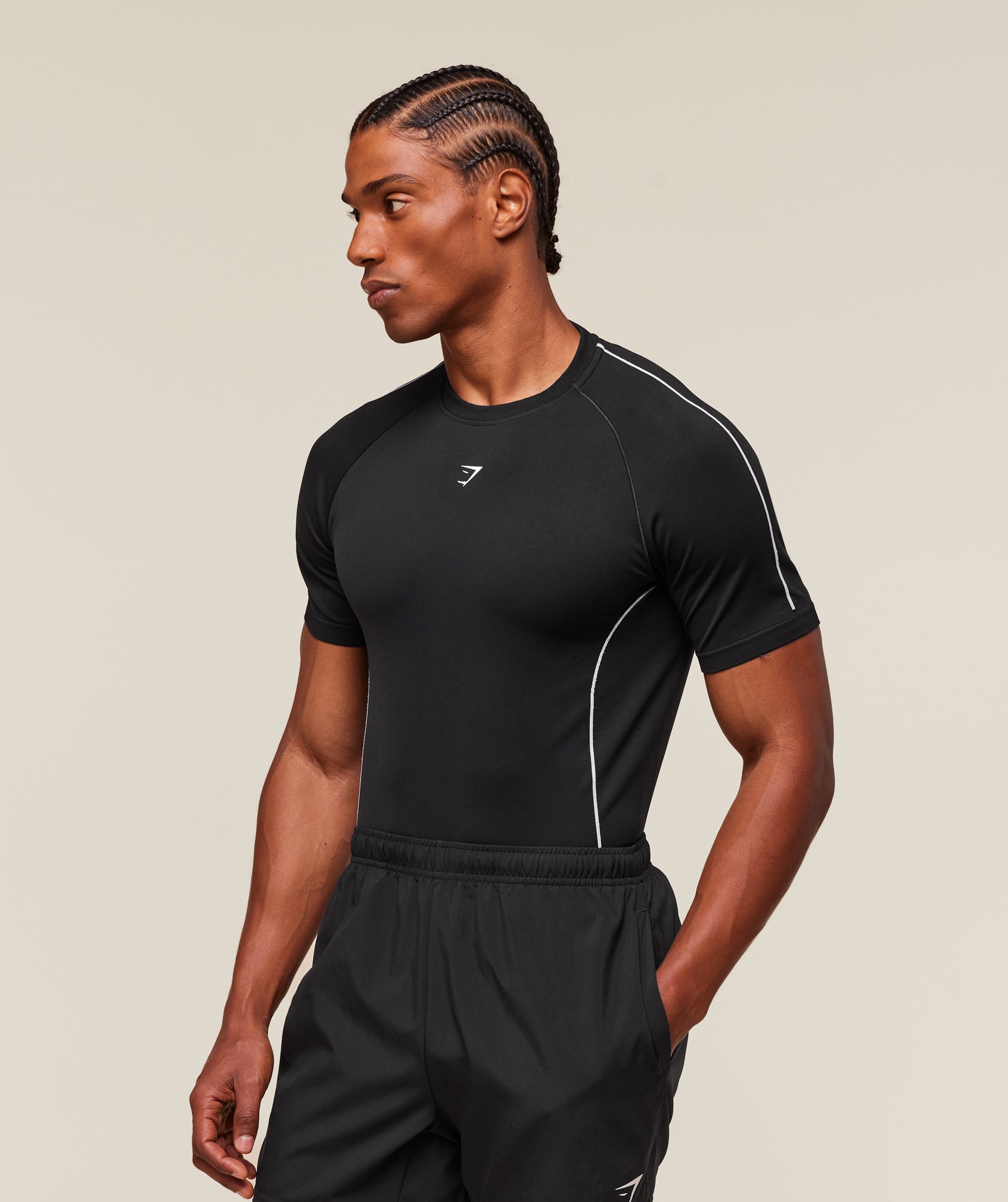 Clean Contour Seamless T-Shirt Black/White
