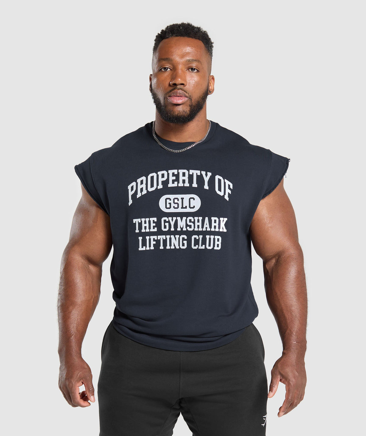 Graphic Cut Off T-Shirt Heavy Blue