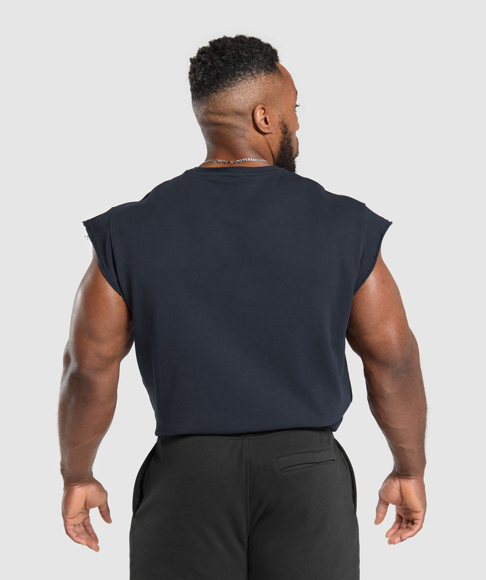 Graphic Cut Off T-Shirt Heavy Blue