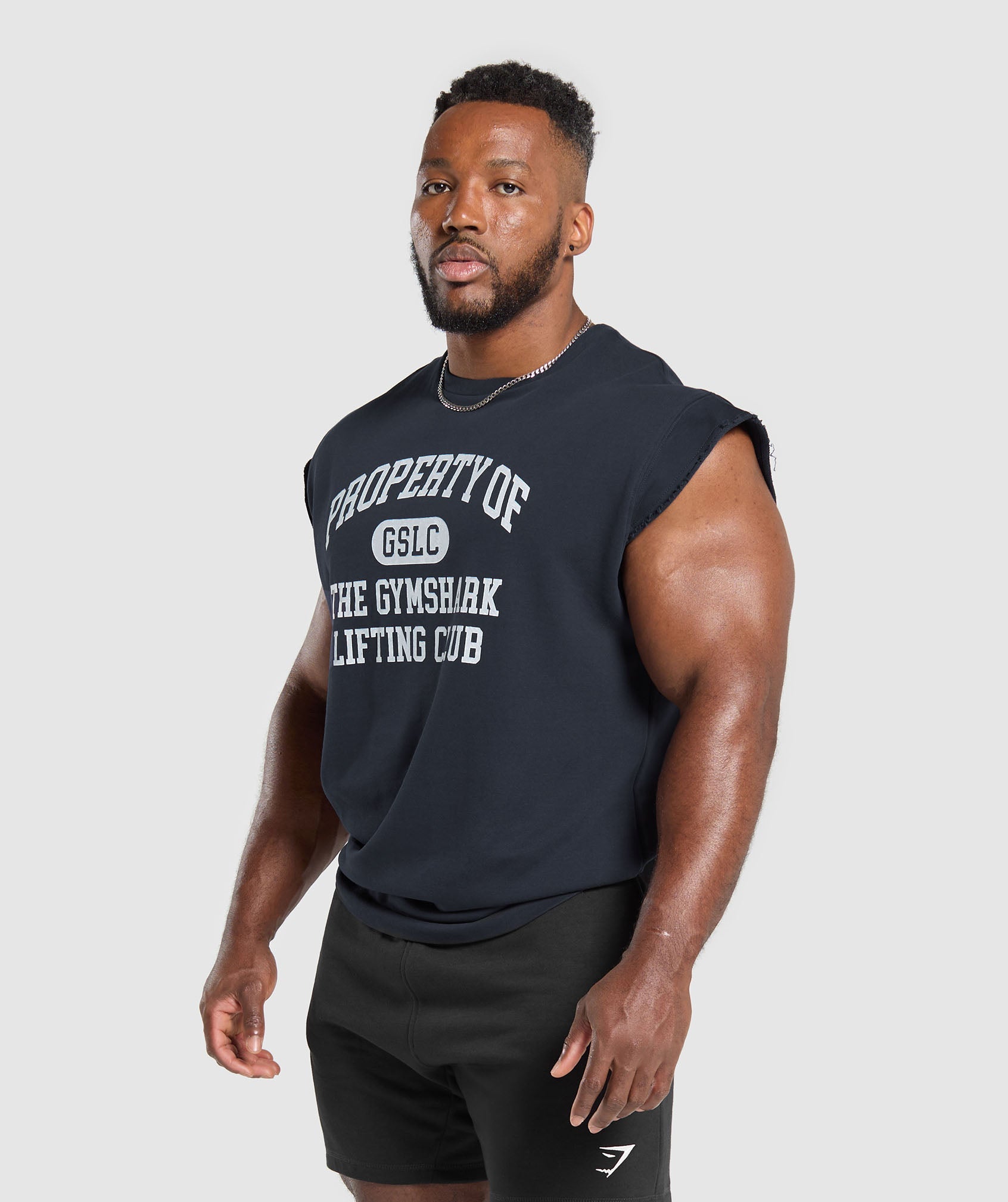 Graphic Cut Off T-Shirt Heavy Blue