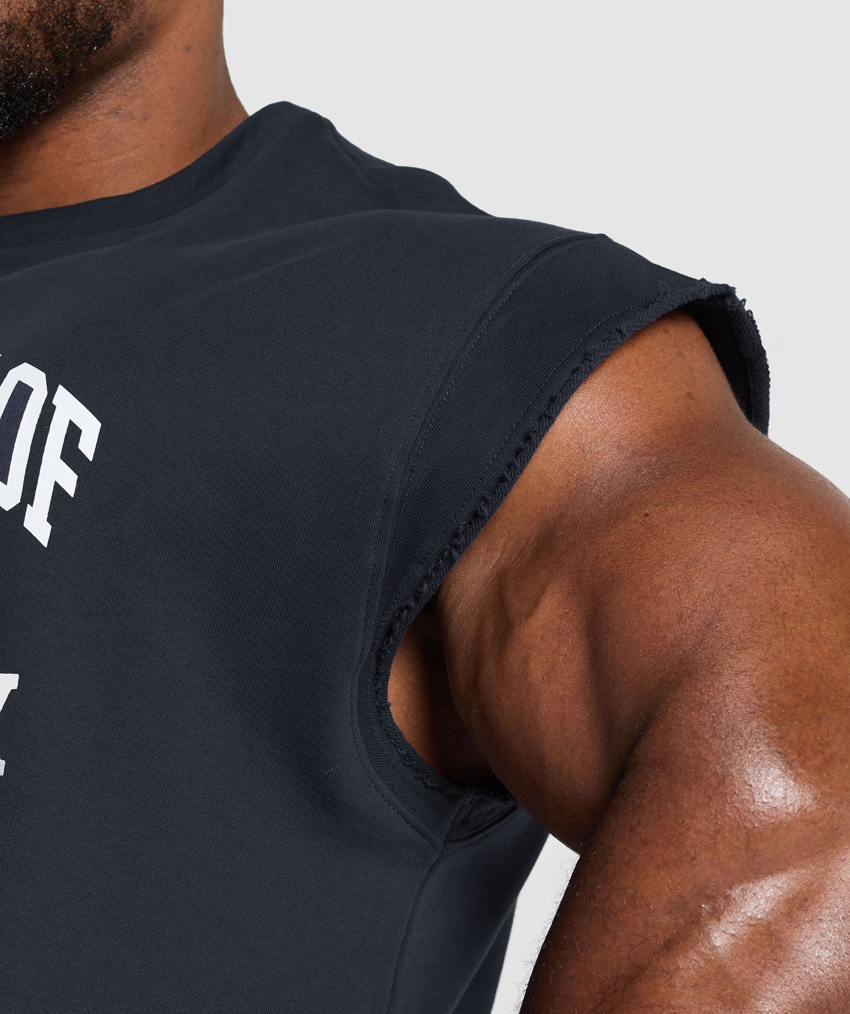 Graphic Cut Off T-Shirt Heavy Blue