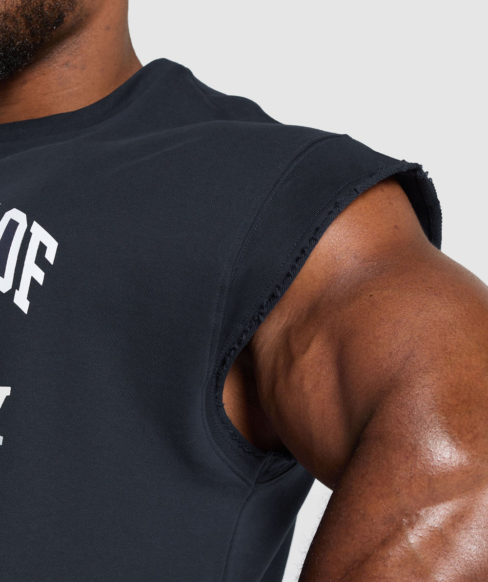 Graphic Cut Off T-Shirt Heavy Blue