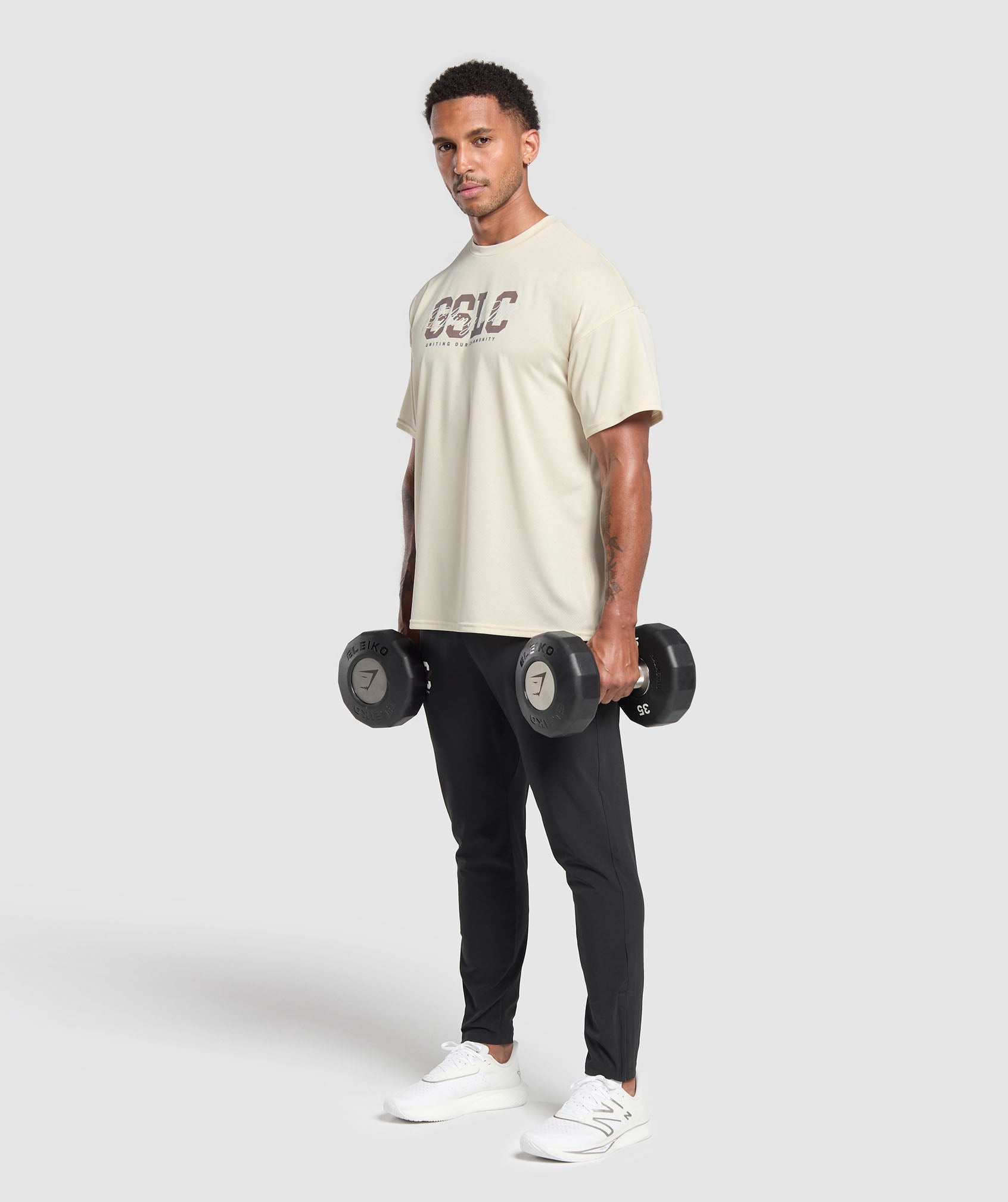 Script Graphic T-Shirt Ecru White
