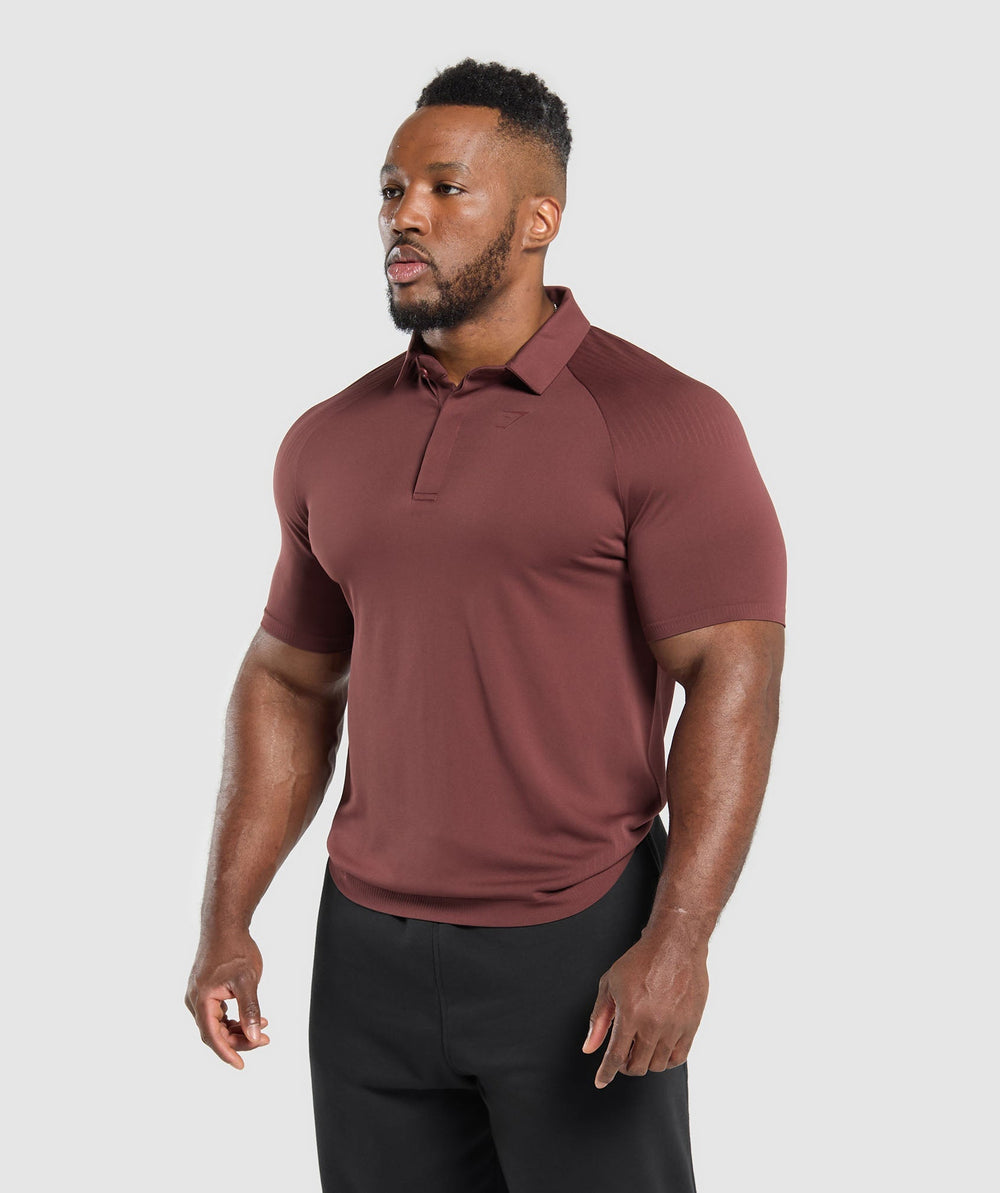 Seamless Polo Shirt Burgundy Brown