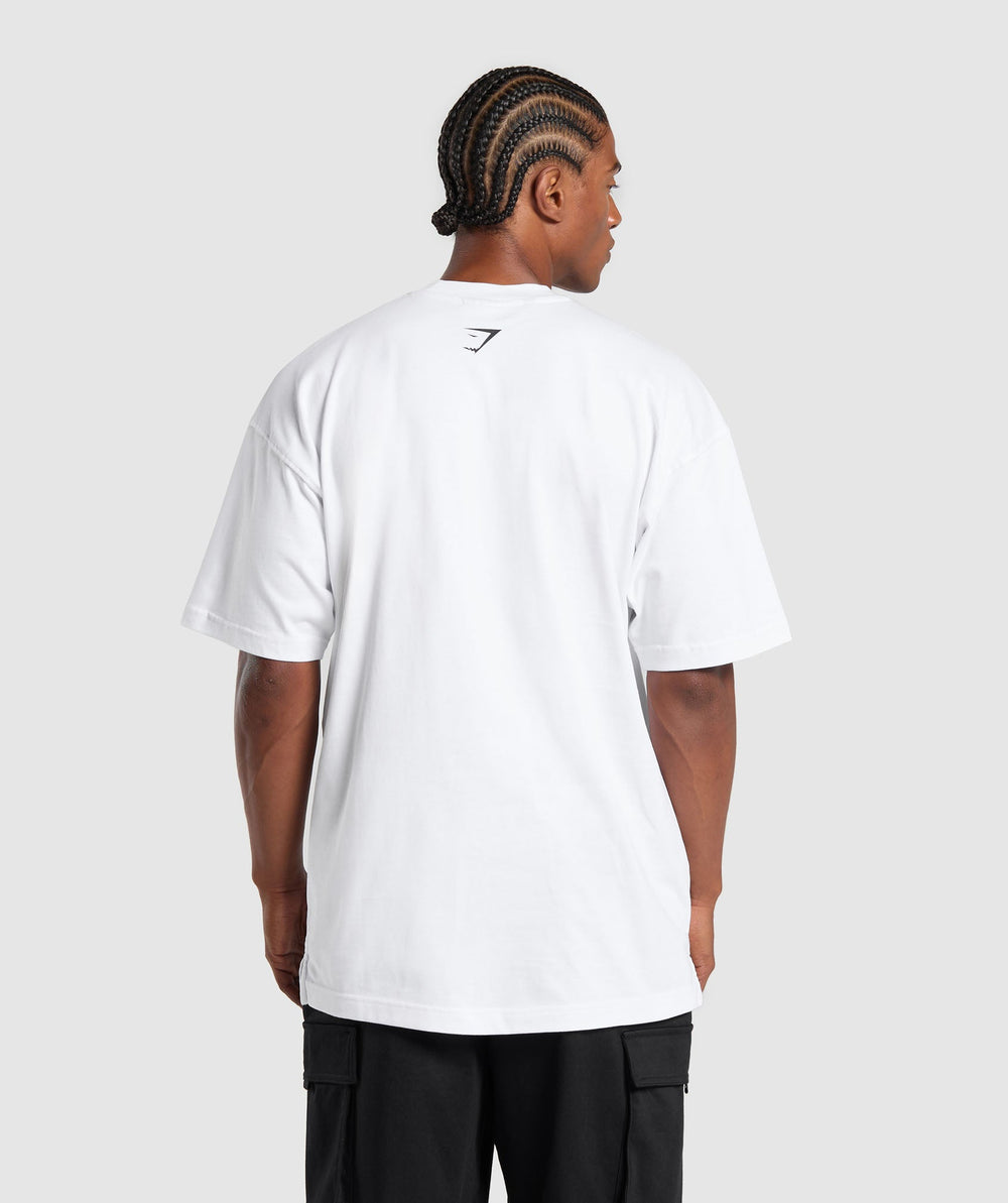 Hispanic Inspired Oversized Graphic T-Shirt White