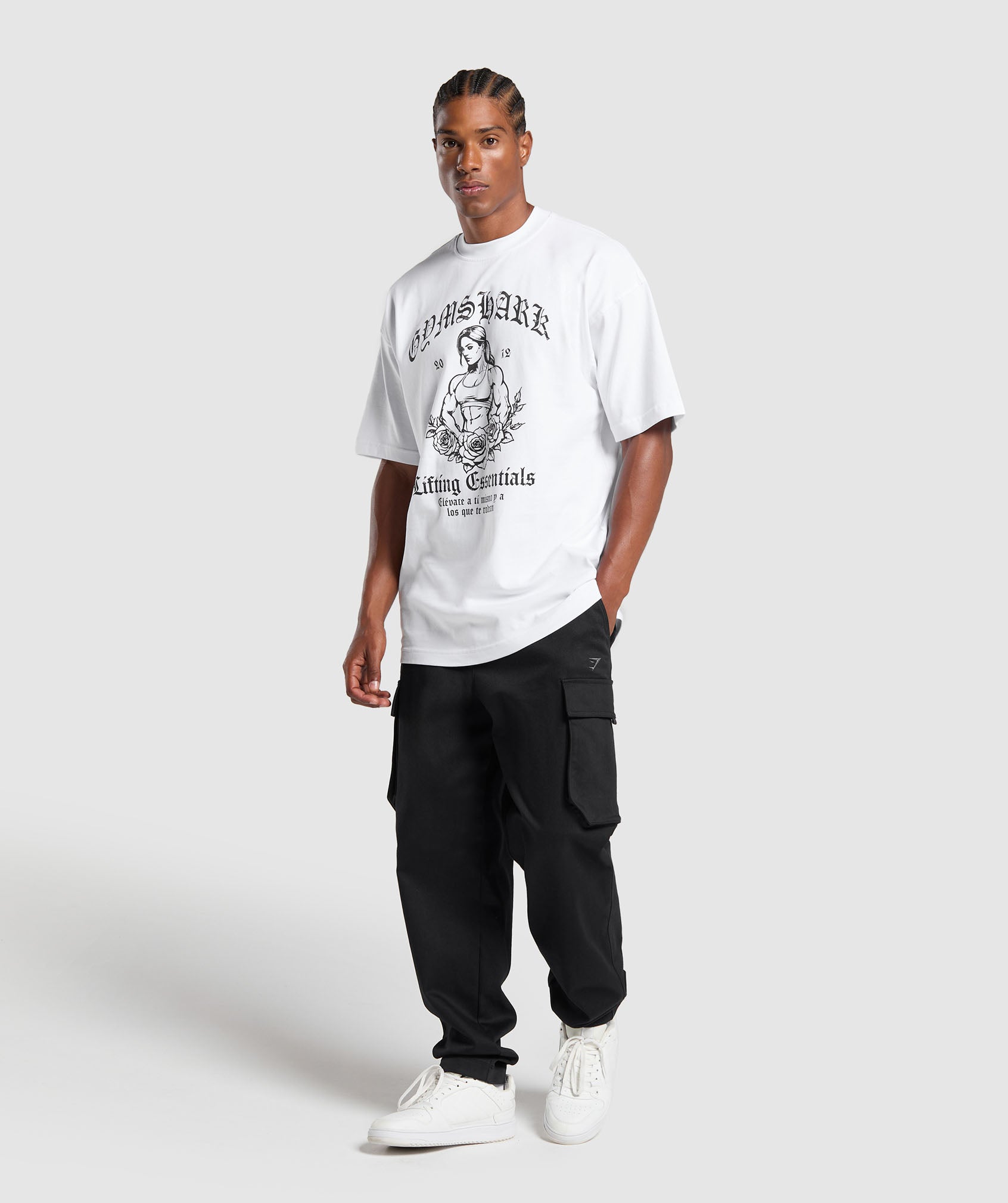 Hispanic Inspired Oversized Graphic T-Shirt White