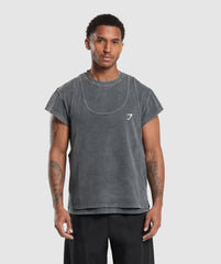 Washed Double Layer T-Shirt Black