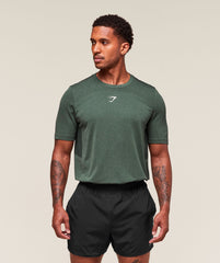 Lightweight Seamless T-Shirt Chalk Green/Base Green