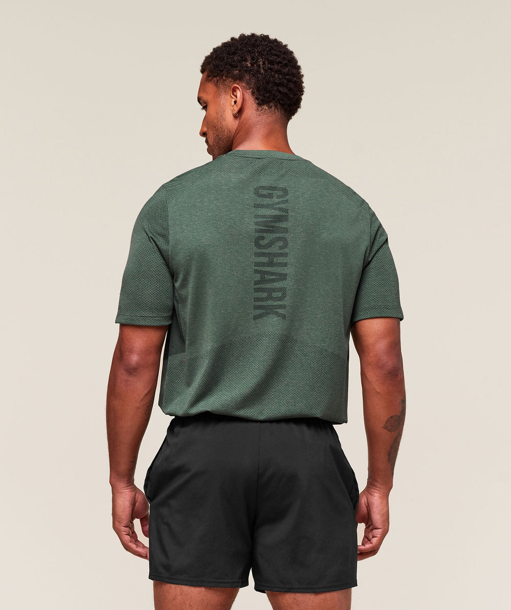 Lightweight Seamless T-Shirt Chalk Green/Base Green