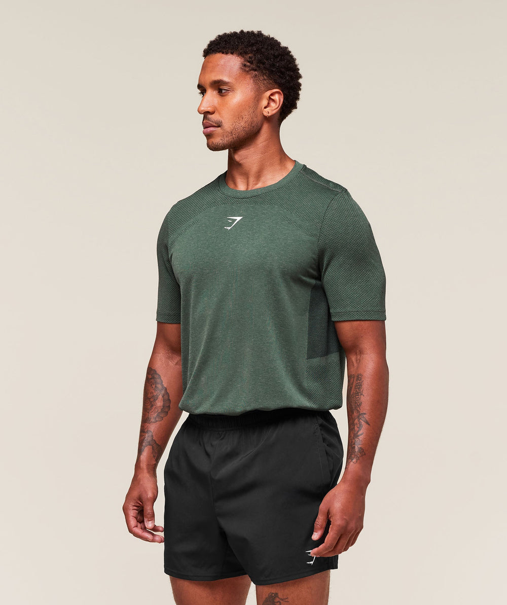 Lightweight Seamless T-Shirt Chalk Green/Base Green