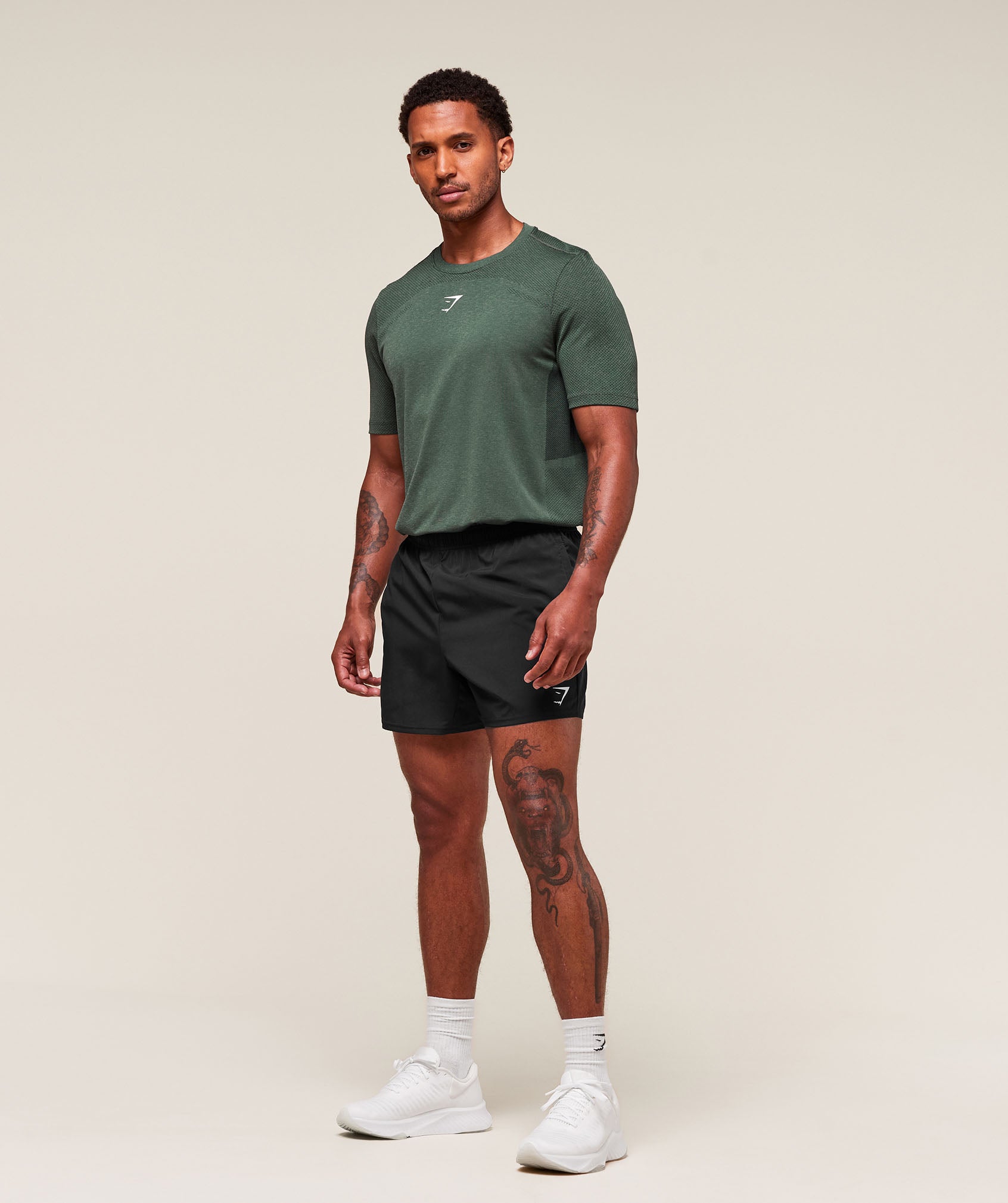 Lightweight Seamless T-Shirt Chalk Green/Base Green