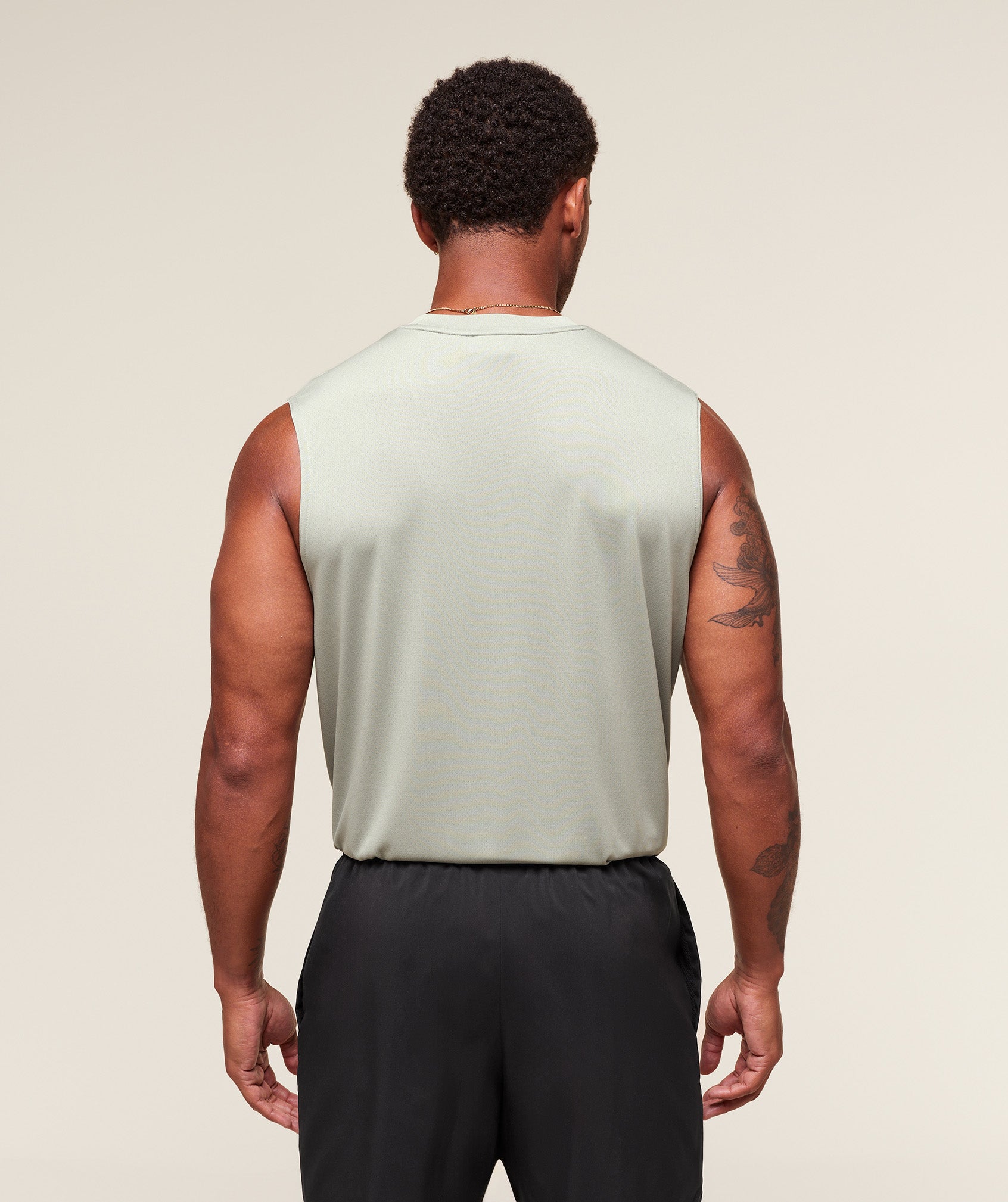 Oversized Performance Tank Stone Grey