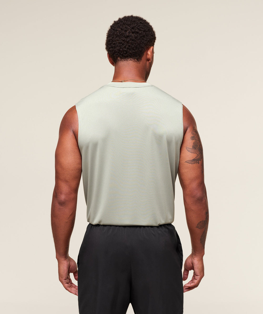 Oversized Performance Tank Stone Grey