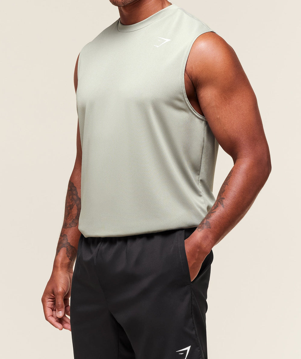 Oversized Performance Tank Stone Grey