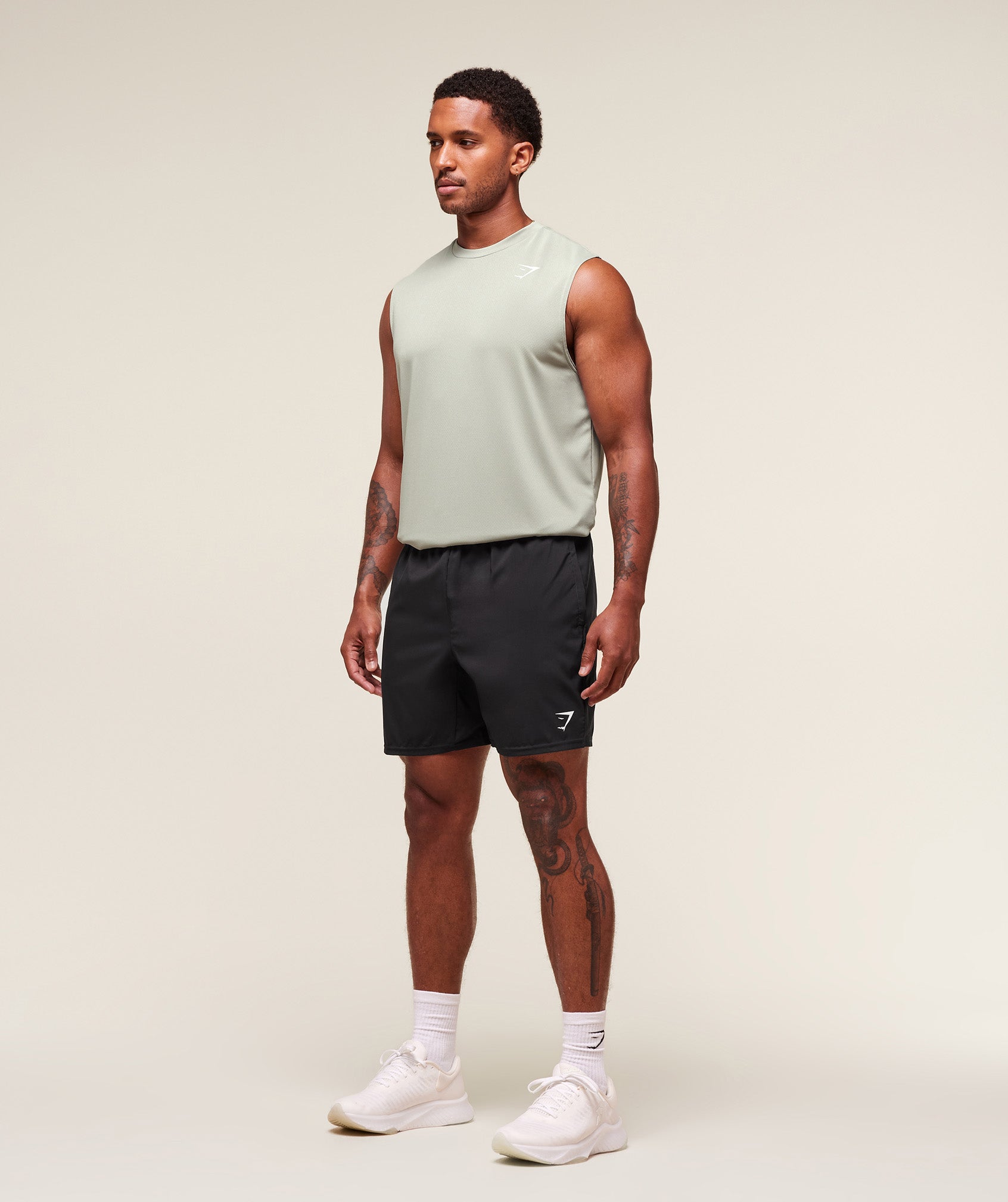Oversized Performance Tank Stone Grey