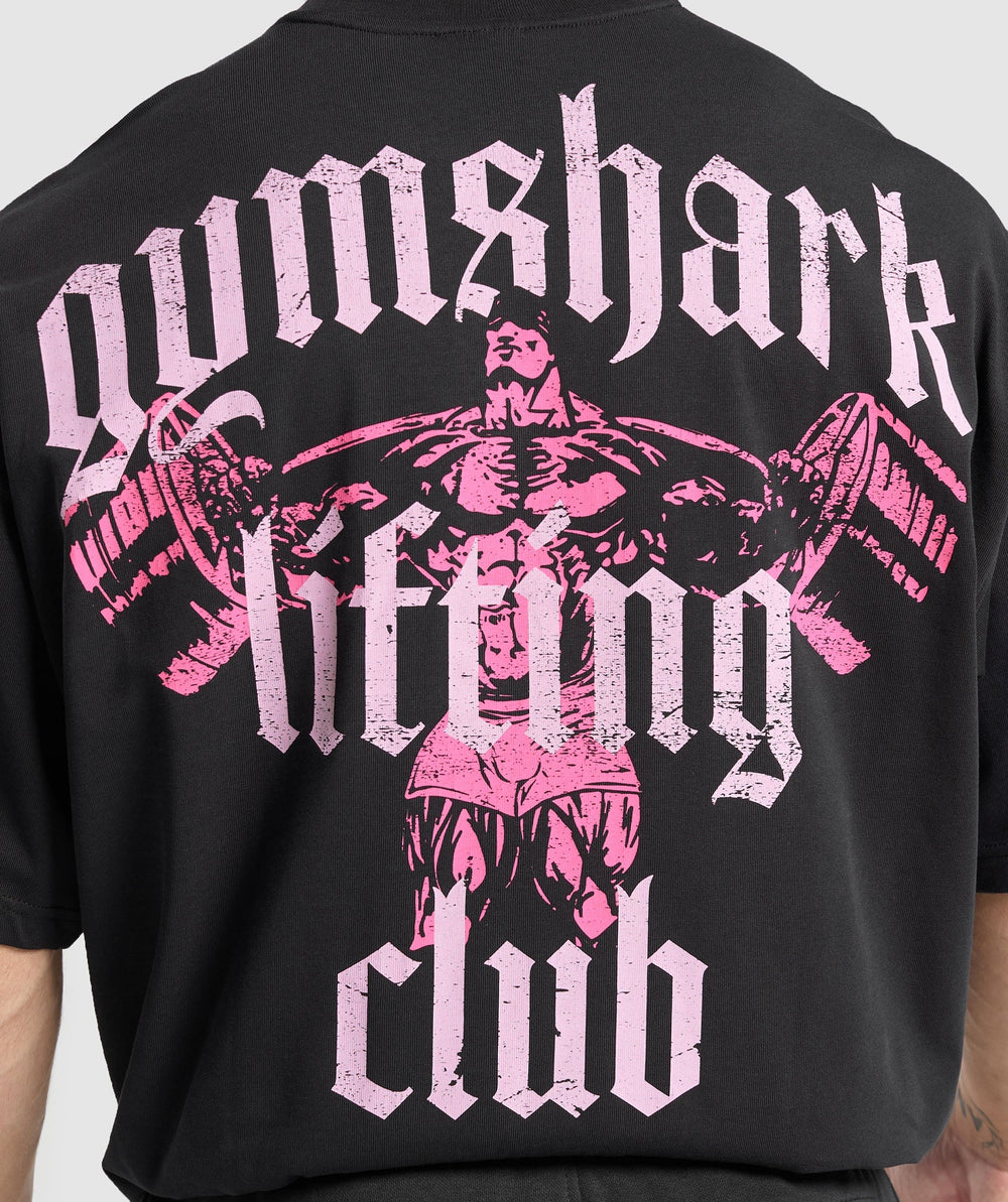 Lifting Club T-Shirt Black/Dolly Pink