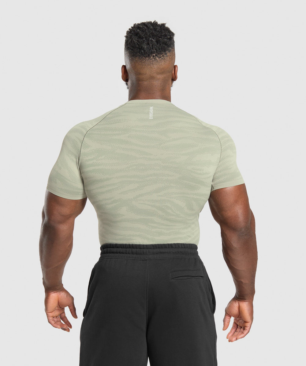 Geo Animal Seamless T-Shirt Chalk Green/Unit Green