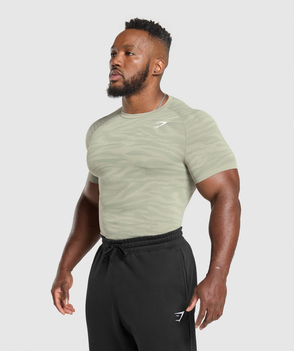 Geo Animal Seamless T-Shirt Chalk Green/Unit Green