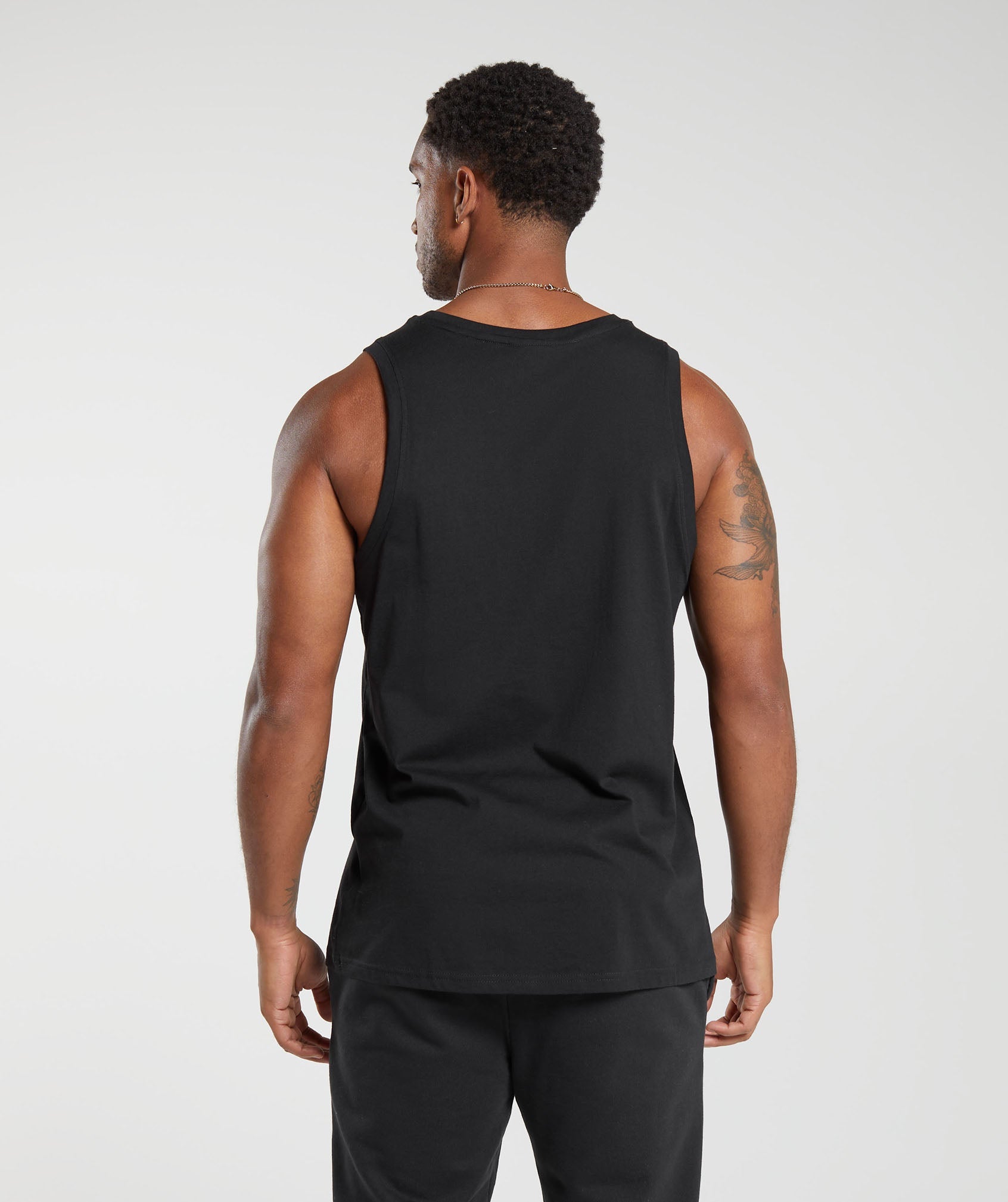 Crest Cotton Tank Black