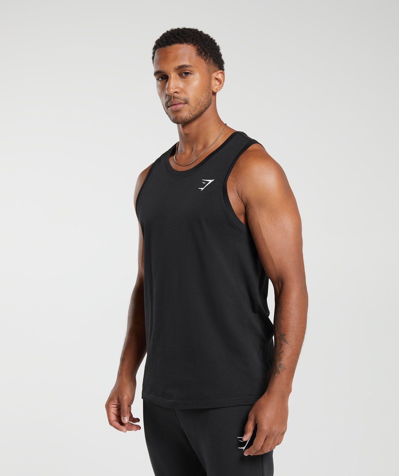 Crest Cotton Tank Black