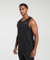 Crest Cotton Tank Black