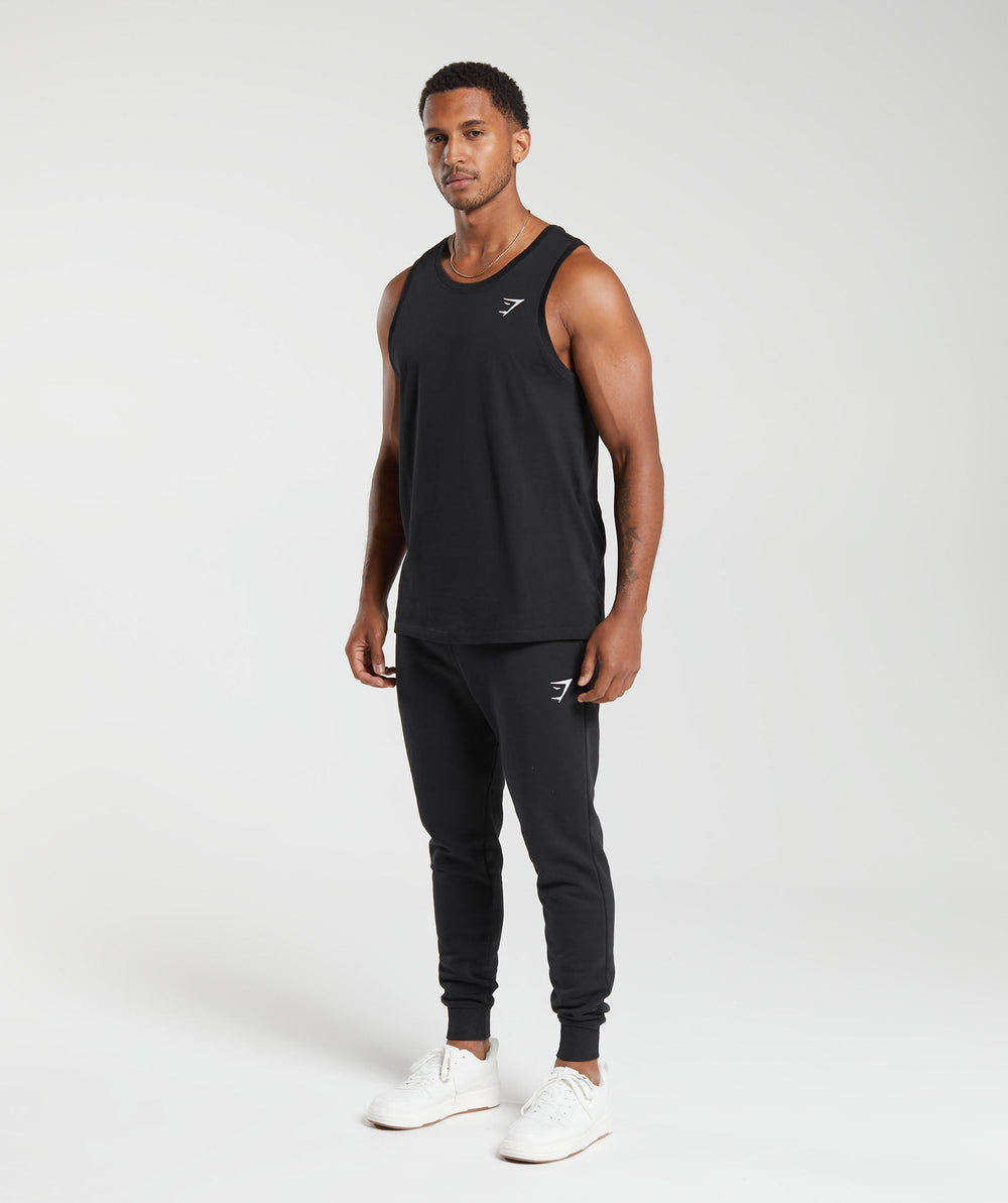 Crest Cotton Tank Black