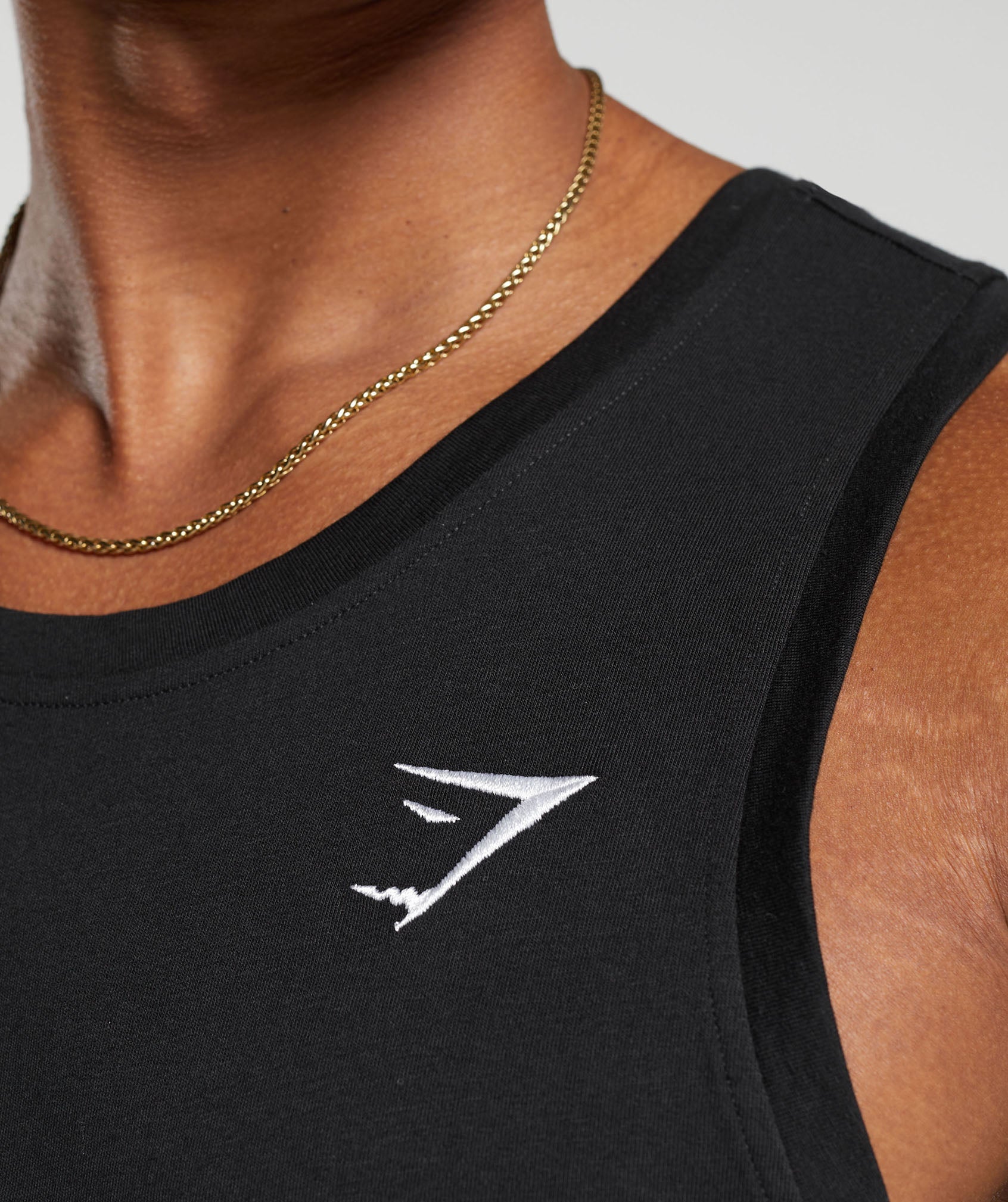 Crest Cotton Tank Black