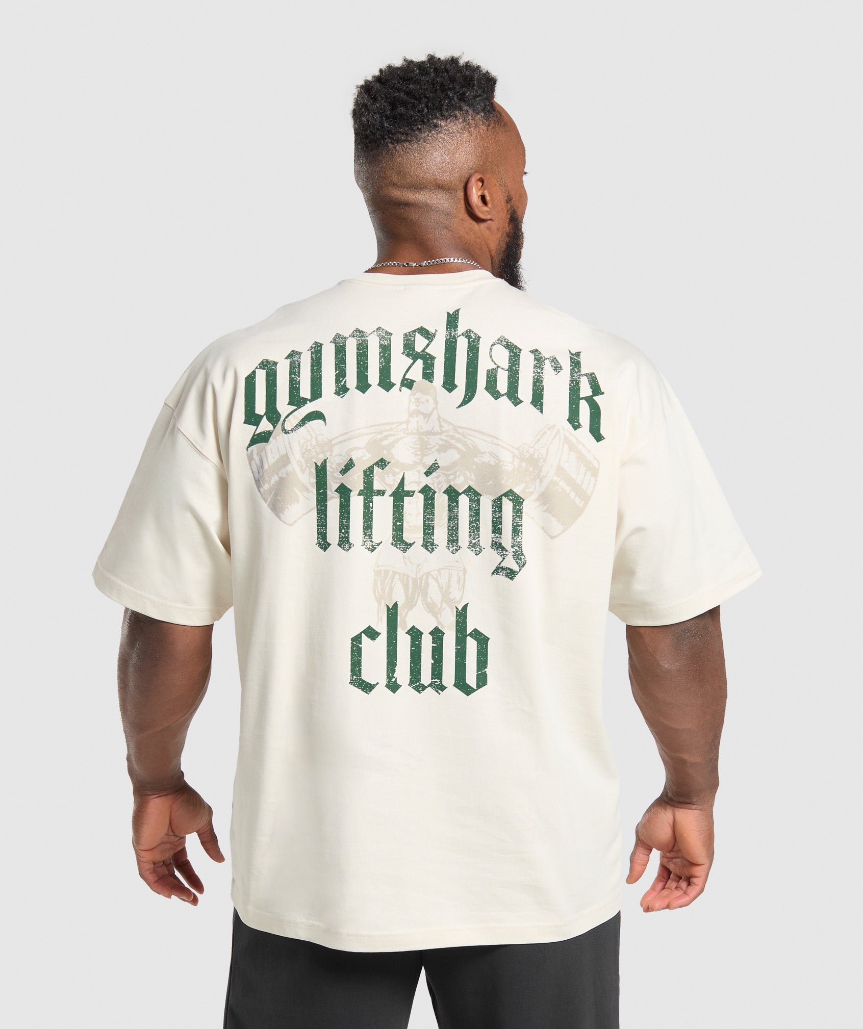 Lifting Club T-Shirt Oat White/Classic Green