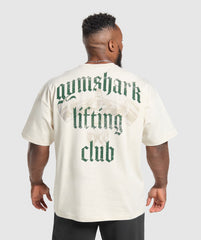 Lifting Club T-Shirt Oat White/Classic Green