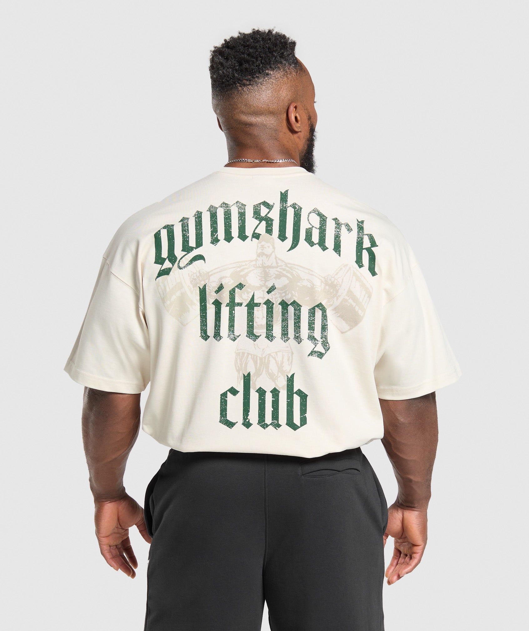 Lifting Club T-Shirt Oat White/Classic Green