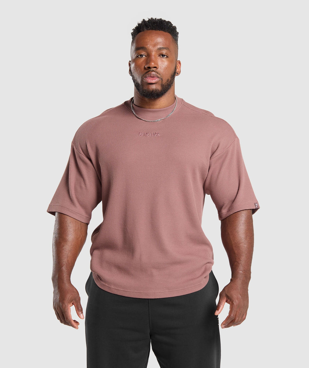 Waffle Oversized T-Shirt Brick Brown