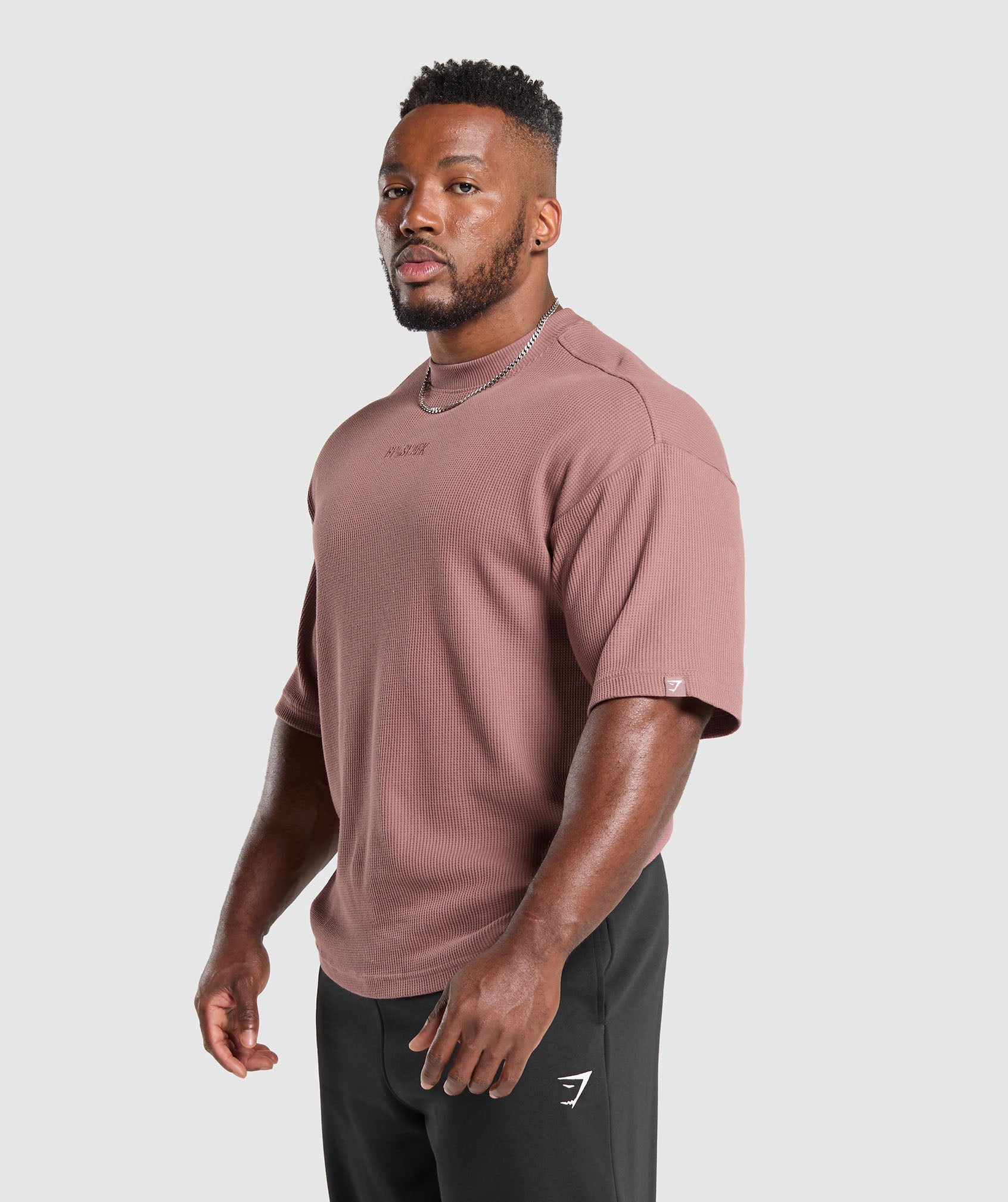Waffle Oversized T-Shirt Brick Brown