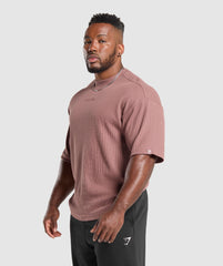 Waffle Oversized T-Shirt Brick Brown