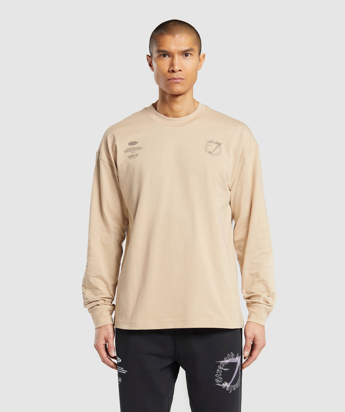 Strength and Conditioning Long Sleeve T-Shirt Vanilla Beige