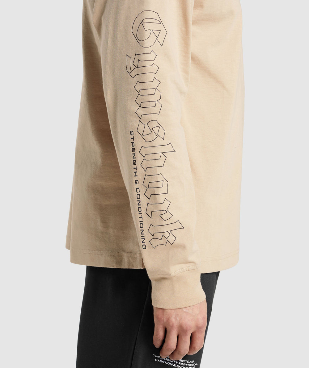 Strength and Conditioning Long Sleeve T-Shirt Vanilla Beige