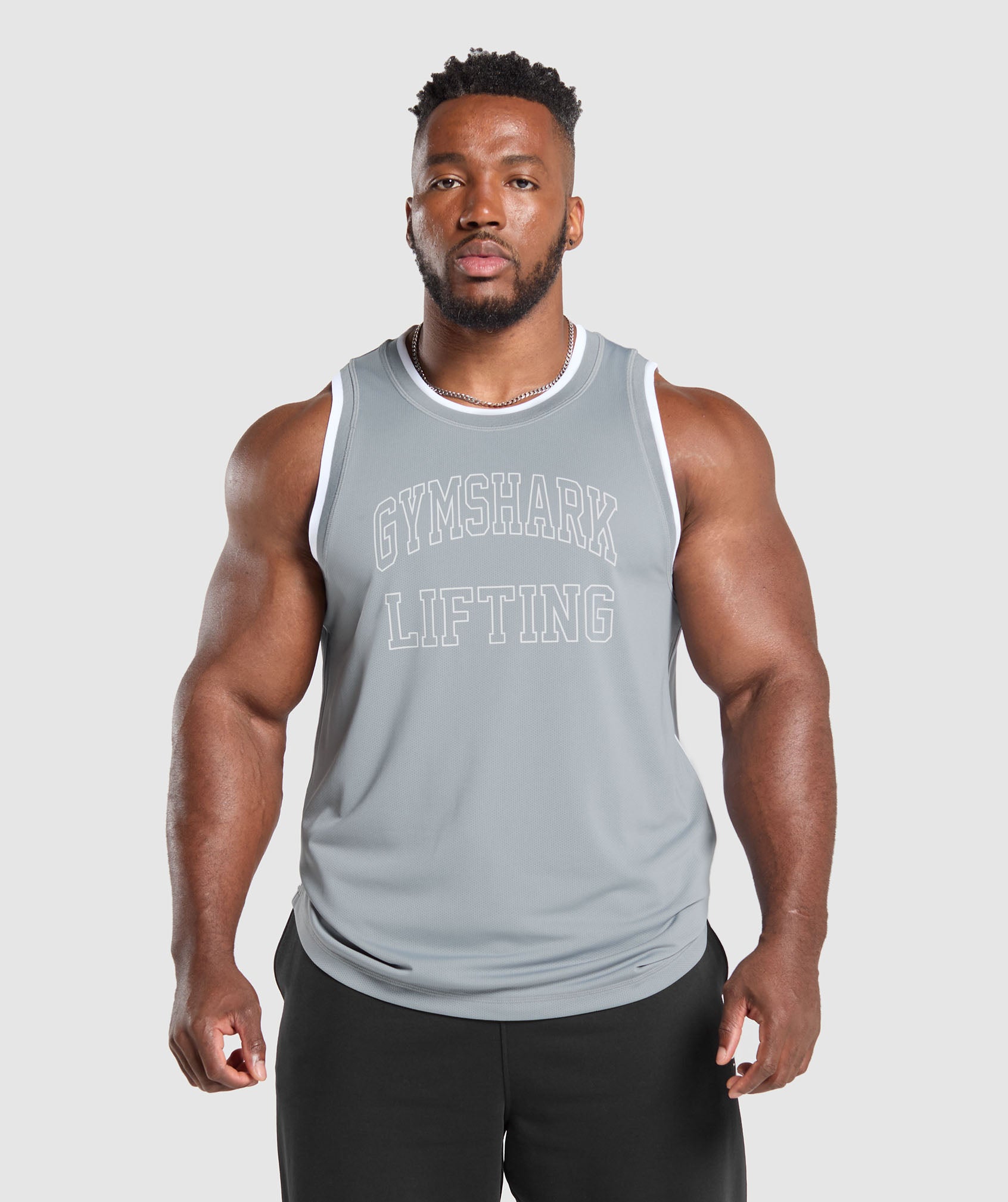 Mesh Tank Denim Grey