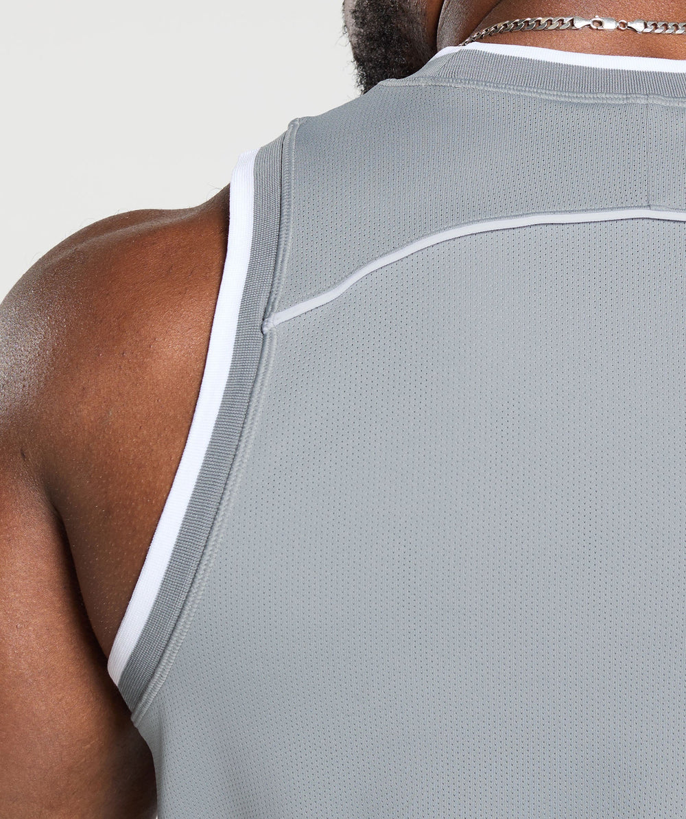 Mesh Tank Denim Grey