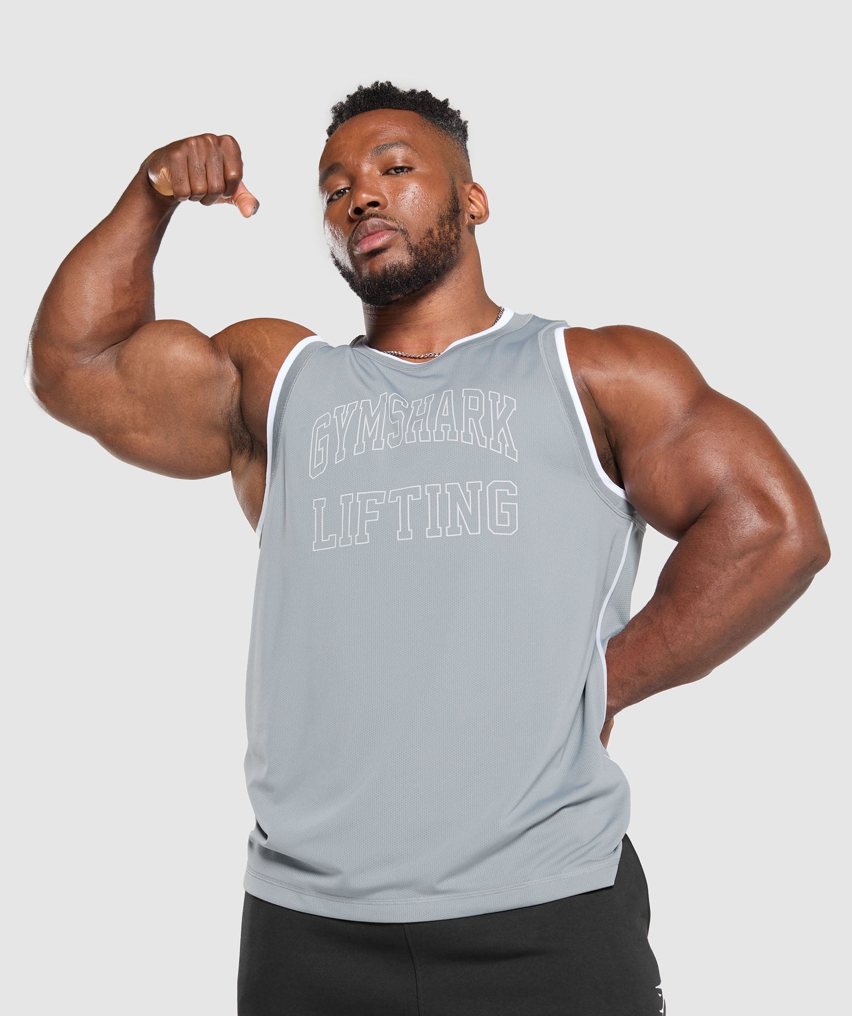 Mesh Tank Denim Grey