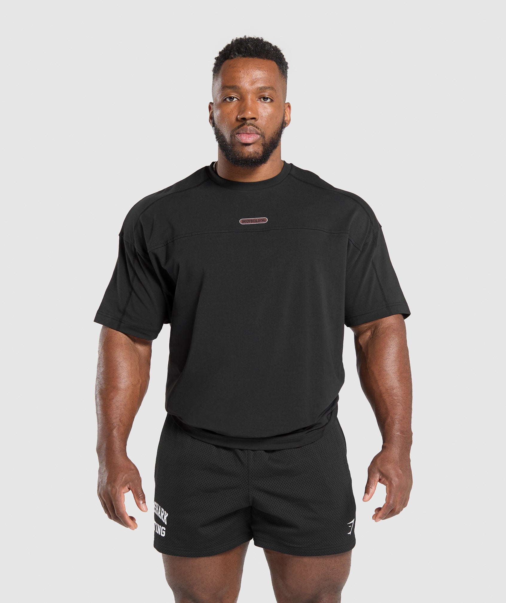 Bodybuilding Graphic Short Sleeve T-Shirt Black/Burgundy Brown