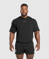 Bodybuilding Graphic Short Sleeve T-Shirt Black/Burgundy Brown