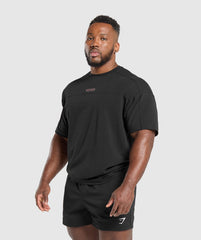 Bodybuilding Graphic Short Sleeve T-Shirt Black/Burgundy Brown