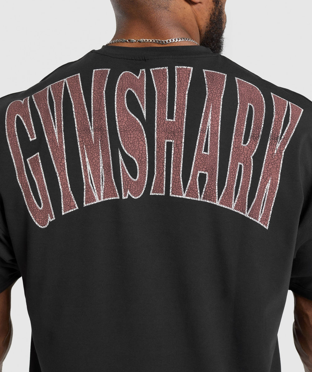 Bodybuilding Graphic Short Sleeve T-Shirt Black/Burgundy Brown
