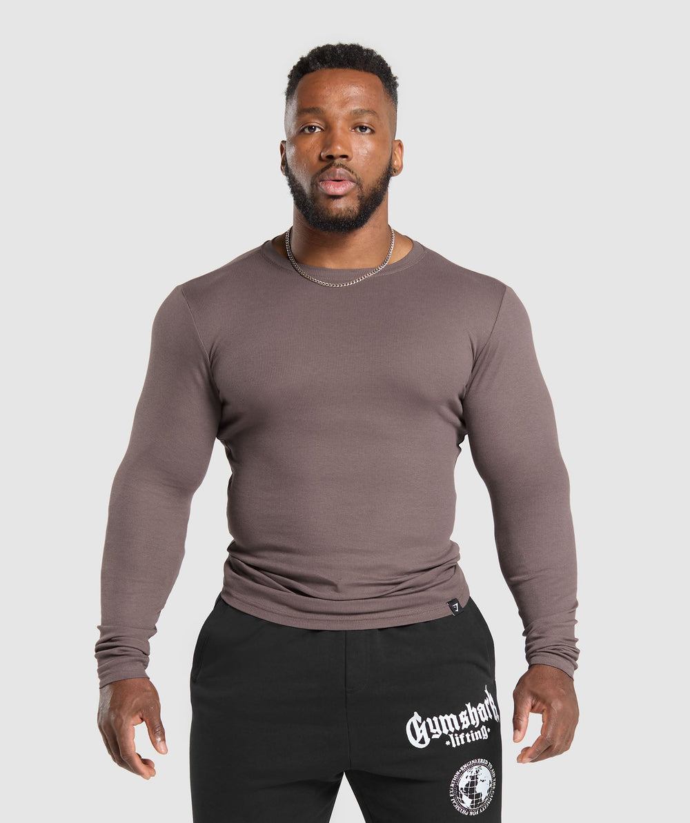 Ribbed Long Sleeve T-Shirt Steel Purple
