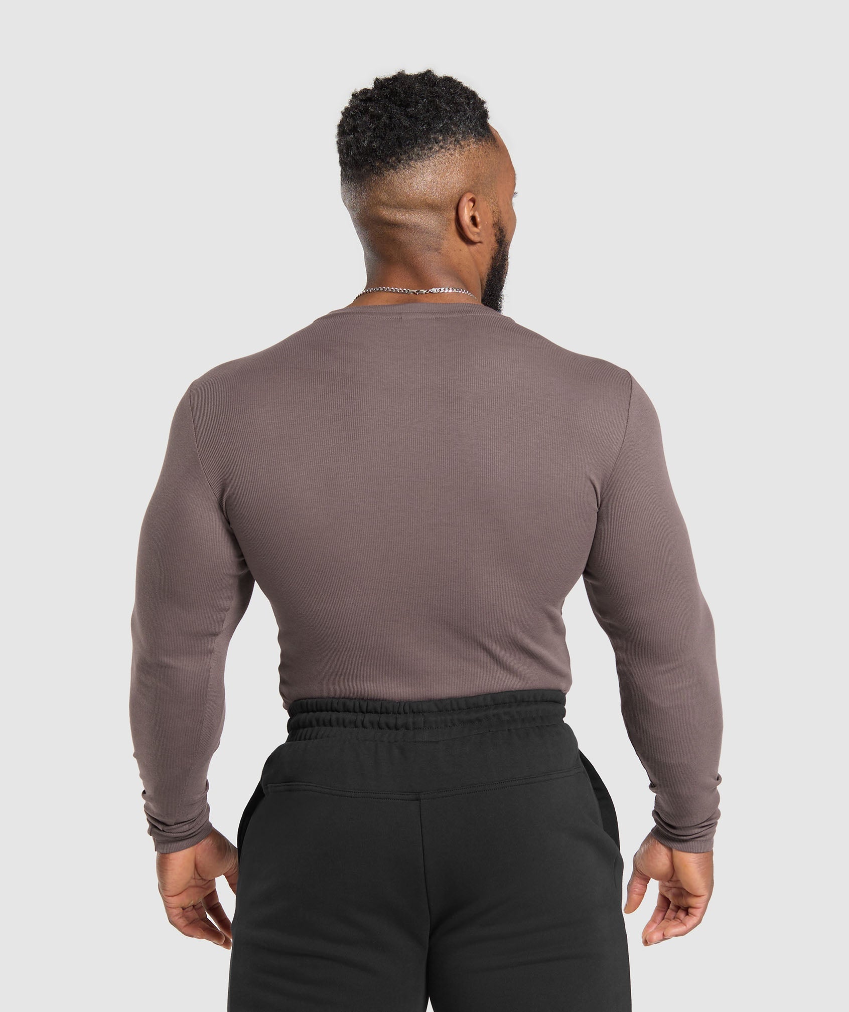 Ribbed Long Sleeve T-Shirt Steel Purple